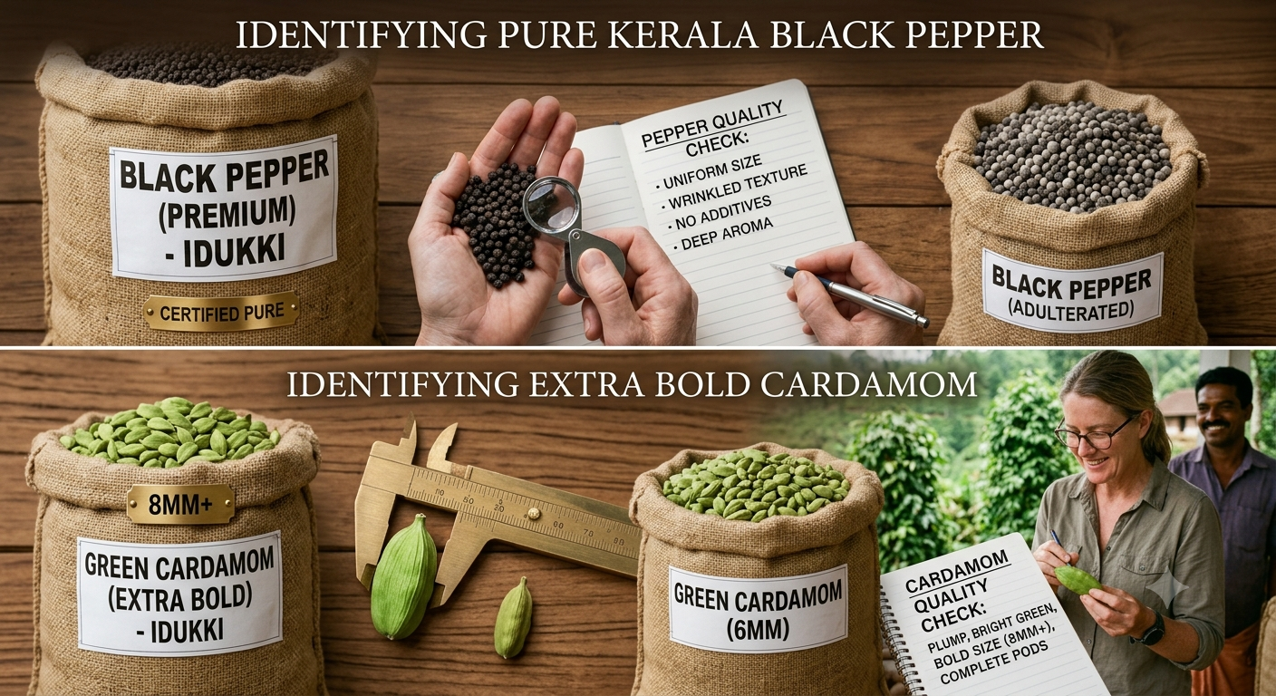 How to Identify Pure, Unadulterated Kerala Black Pepper and Extra Bold Cardamom